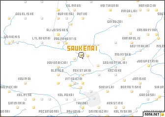 map of Šaukėnai