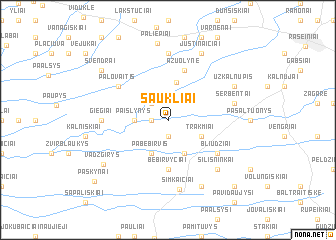 map of Šaukliai