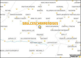 map of Saulces-Champenoises