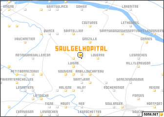 map of Saulgé-lʼHôpital