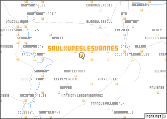 map of Saulxures-lès-Vannes