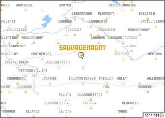 map of Sauvage-Magny