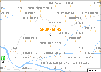 map of Sauvagnas