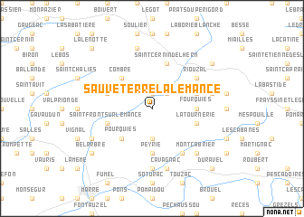 map of Sauveterre-la-Lémance