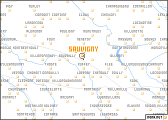 map of Sauvigny