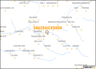 map of Sauze di Cesana