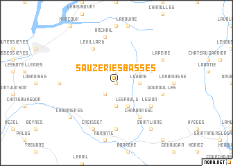 map of Sauzeries Basses