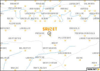 map of Sauzet