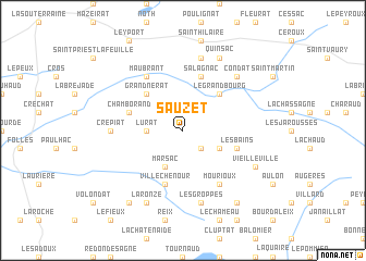 map of Sauzet