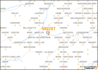 map of Sauzet