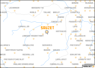 map of Sauzet