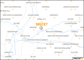 map of Sauzet