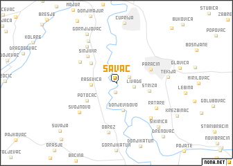 map of Šavac