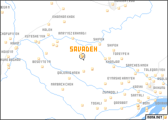 map of Savādeh