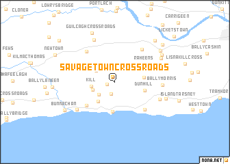 map of Savagetown Cross Roads