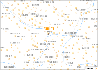 map of Šavci