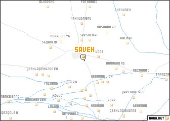 map of Sāveh