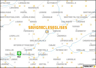 map of Savignac-les-Églises