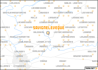 map of Savigné-lʼÉvêque