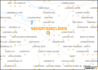 map of Savigny-sur-Clairis