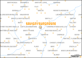 map of Savigny-sur-Grosne