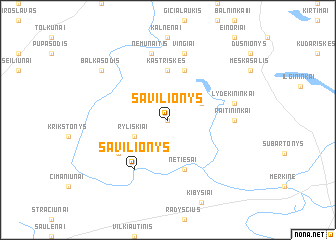 map of Savilionys