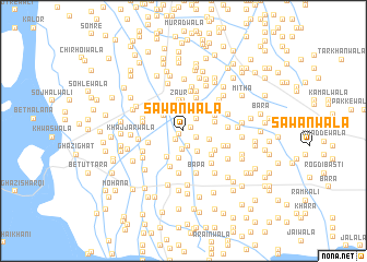 map of Sāwānwāla