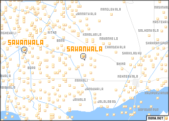 map of Sāwanwāla
