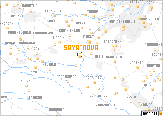 map of Sayatʼ-Nova