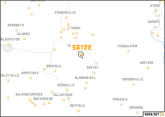 map of Sayre