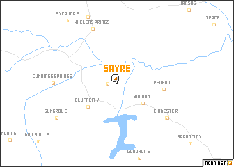 map of Sayre