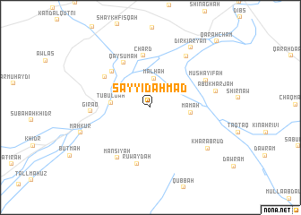 map of Sayyid Aḩmad