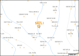 map of Sazlı