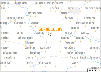 map of Scamblesby