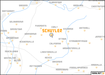 map of Schuyler