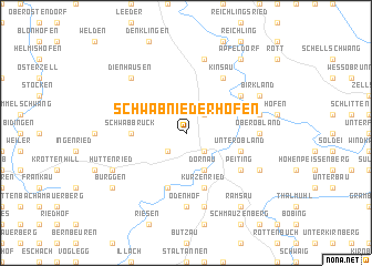 map of Schwabniederhofen