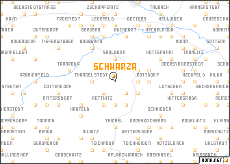 map of Schwarza