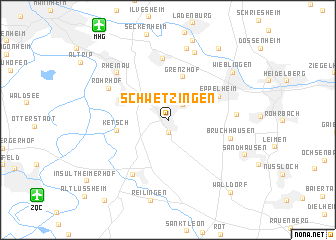 map of Schwetzingen