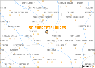 map of Scieurac-et-Flourès