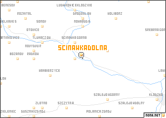 map of Ścinawka Dolna