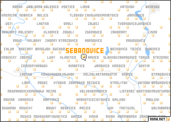 map of Šebaňovice