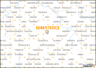 map of Šebestěnice