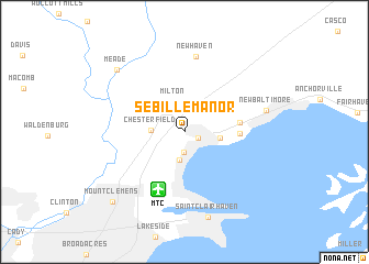 map of Sebille Manor