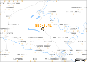 map of Sécheval