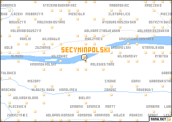 map of Secymin Polski