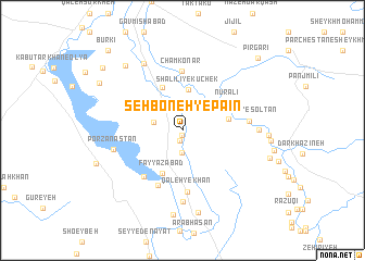 map of Seh Boneh-ye Pā\