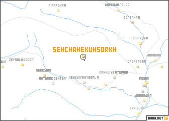 map of Seh Chāh-e Kūh Sorkh