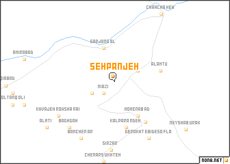 map of Seh Panjeh