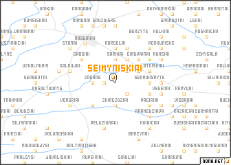 map of Šeimyniškiai