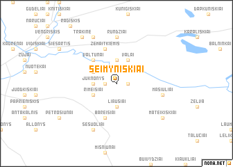 map of Šeimyniškiai